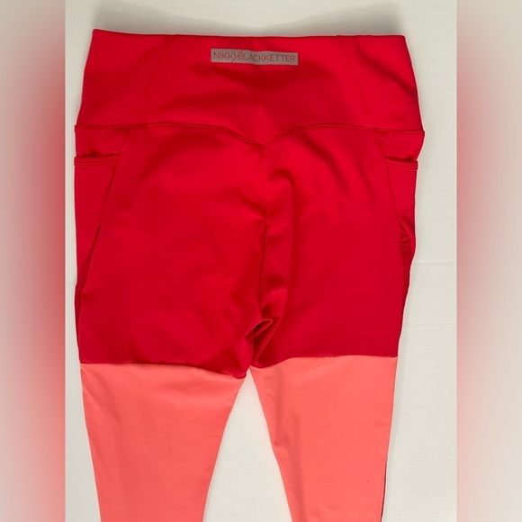 Nikki B Blackketter GYMSHARK Season 2 Red Coral Marl Leggings M pockets - Picture 4 of 10